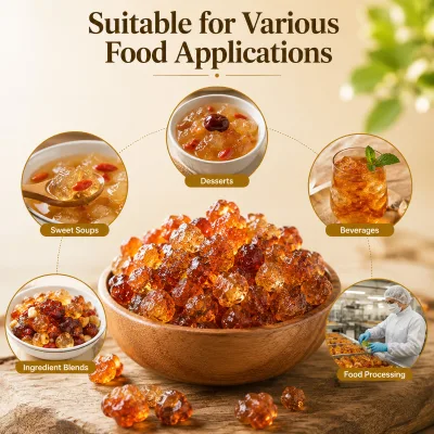 Edible Peach Gum Natural Resin for Fruit Drinks and Smoothie Toppings Factory Supply