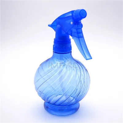 round thick plastic ball blue spray cleansing bottle with trigger 450ml