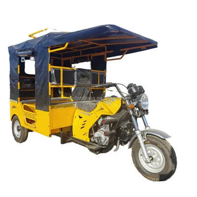 Africa Closed 3 Wheel 150cc 200cc 4 Seats Auto 5 Passengers Taxi Fuel Gasoline  Motorized Tricycles Car