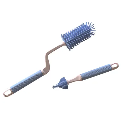 2 Packs Newborn Baby Products Baby Feeding-Bottle Silicone  Brush All-Round Cleaning Long Water Bottle Brushes