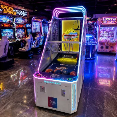 Indoor Coin-operated Children's Arcade Basketball Scoring Machine with Bill Acceptor Multiple Players English Support