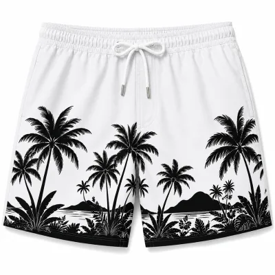 Custom Design Men Surfing Swim Trunks Woven Fabric Available Breathable High Quality Polyester Custom Tag Low MOQ for Seaside