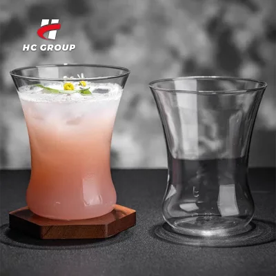2024 Popular Design Handmade Glass Waist Cocktail Glass Crystal Cocktail Mixing Glass Cold Drink Cup