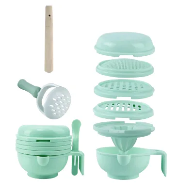 Portable Baby Food Supplement Grinding Bowl Easy to Carry 8-in-1 Baby Food Mashers for Eating and Grinding Food