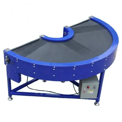 Industrial Rubber Belt Curve Conveyor-Durable Adjustable Speed Precision Corner Transport Equipment for Manufacturing Plants