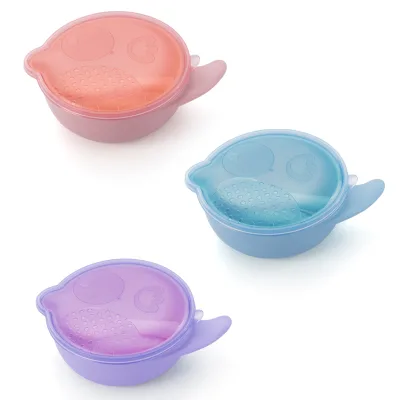 Hot Selling Outdoor Portable Baby Bowl With Lid Kids Bowl for Feeding Training Food Grade Baby Food Bowl