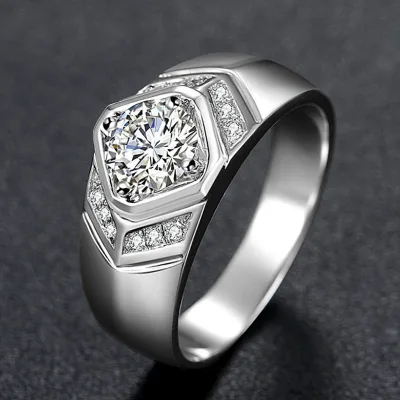 Factory New Zircon Sapphire Casual Sporty Mechanism Brilliant Silver 925 Pave Setting Unisex Ring