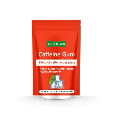 Custom Branded Cool Mint Flavor Energy Chewing Gum Fresh Breath Dental Health Caffeine Chewing Gum Effective Energy Support