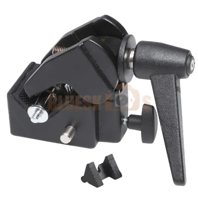 Photo Studio Super Clamp with 1/4" 3/8" Screw 5/8" Stud Solid Die-cast Metal 0.5-2.1" Clamp Range for Photography Video Lighting