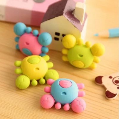 Kawaii Detachable Crab Erasers Durable Pencil Eraser for Kids Stationery