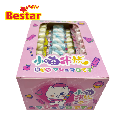 Mini Twist Marshmallow Delicious Cotton Candy Small Marshmallow Fruity Flavor Halal Multi Color Short Marshmallow