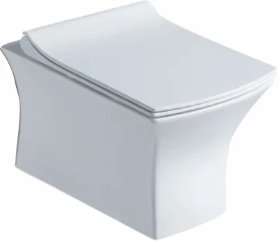 Modern European Style Rimless Wall-Hung WC Set Dual-Flush Elongated Ceramic Toilet with P-Trap & S-Trap for Bathroom Use