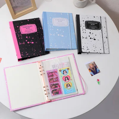 A5 Korean Style Girl Splash Ink Pattern Binder Photo Album Card Collection Book