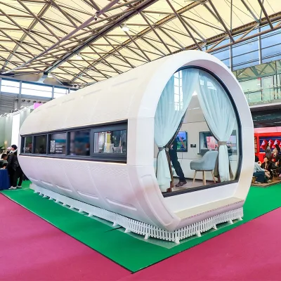 Capsule-shaped Plastic BSD Model Prefabricated House for Tourist Attraction Accommodation Mobile Illuminated Capsule Dwelling