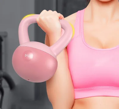 Commercial Gym Use Solid Cast Iron Rubber Coated Kettlebell Anti-Slip Handle Free Weights for Crossfit Training