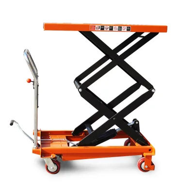 PT200A Small Scissor Lift Table Manual Hand Hydraulic Scissor Warehouse WIth 200kg Loading Capacity and 720mm Lifting Height