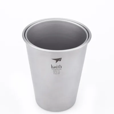 KEITH Modern Pure Titanium Tumbler Anti-Drop Convenient Everyday Use Cold Drinks Outdoor Camping Juice Beer Coffee Cups