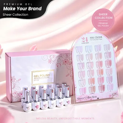 Hanyi 15ml Natural Vegan Sheer Collection UV Gel Polish 24 Colors Buildable Coverage Every Skin Tone OEM Customized UV