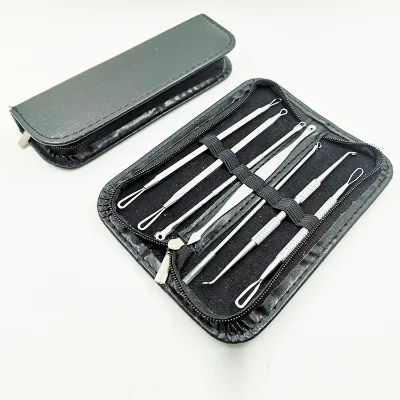 2025 Wholesale 7pcs Stainless Steel Pimple and Blackhead Remover Set Acne Extractor Tool Comedones Extractor