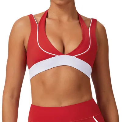 Women's Seamless High Support Shockproof Yoga Bra with Crisscross Straps Breathable Spandex/Nylon Fabric for Yoga & Running