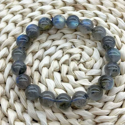 Natural Crystal Bangles Labradorite Bracelet Healing Stones Crystal Beads Grey Moonstone Bracelet for Semiprecious Stone Crafts
