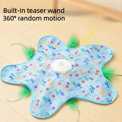 USMILEPET New Design Plastic Hide and Seek Interactive Cat Toys Moving Concealed Wand Feather Automatic Chargeable Toys for Cats