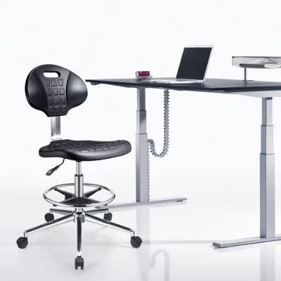 Manufacturer laboratory chair swivel PU back and seat chair stool chair armless lab chair