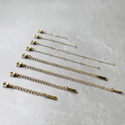 E-Manco Unisex Stainless Steel Lobster Clasps Connector Extended Tail Chain Bracelet Necklace for Children's Party Jewelry