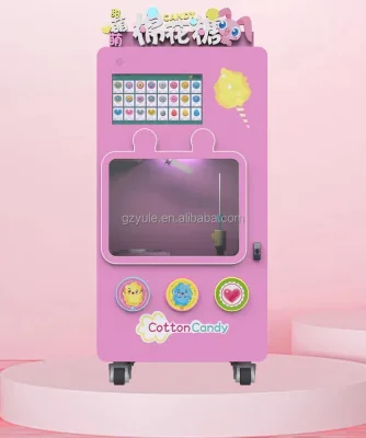 2023 New Style Full Automatic Commercial Cotton Candy fairy Floss Vending Making Machine With Coin Bill Credit Card Acceptor