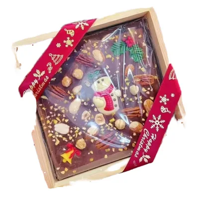 Children's Christmas Festival Gift Fun Dark Chocolate Cube Shape 180g in Solid Form Pure Cocoa Butter