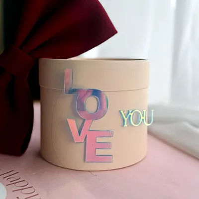 Plastic Gold Purple Red Black LOVE YOU Cake Decoration