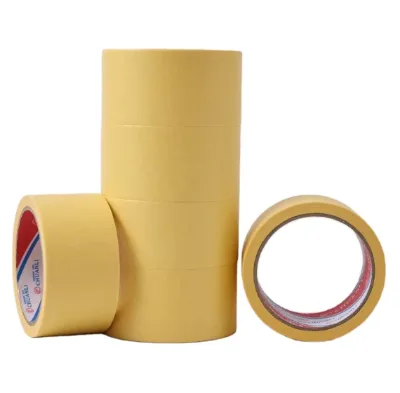 High Adhesive Crepe Paper Masking Tape Water Activated Hot Melt White Yellow Waterproof Painting Tape