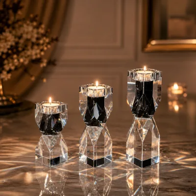 Acrylic Geometric Cut Candle Holder Stand High Transparency Crystal Texture HD Brand for Wedding Party Customized Handmade