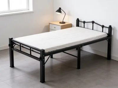 Best Seller Customizable Modern Black Home Office Steel Frame with Palace Shelves Foldable Bed