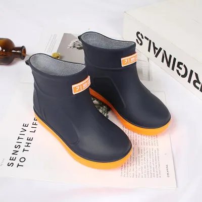 Four Seasons Unisex Student Rain Boots Waterproof Low Top Rubber Shoes for Winter Summer Fashionable New Design for Boys Girls
