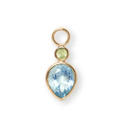 Gemnel Delicate Jewelry 925 Sterling Silver Teardrop and Round Zircon Charm for Earring