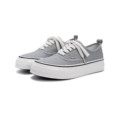 Wenzhou Factory RTS Men Platform Canvas Shoes Grey Board Sneakers Africa Hot Sale Breathable Low MOQ Wholesale Factory Price
