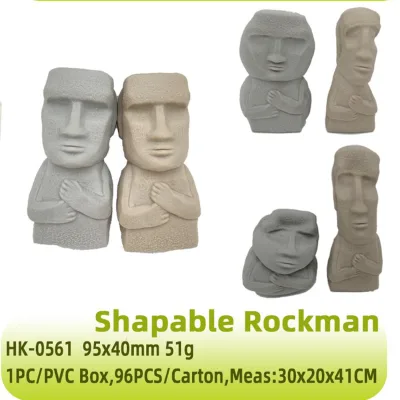 Slow Rebound Soft TPR Silk Screen Printed Cartoon Shape Customized Promotional Gift Squeeze Toy Shapable Rockman DC-0561