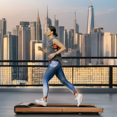 Super September Hot Selling 0.75HP DC Motor Wooden Walking Pad Treadmill LED Screen Display Exercise Machine Home Office Use