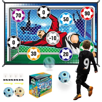 Kids Outdoor & Indoor Soccer Ball Game Set with 2 Targets Fun Backyard Toys