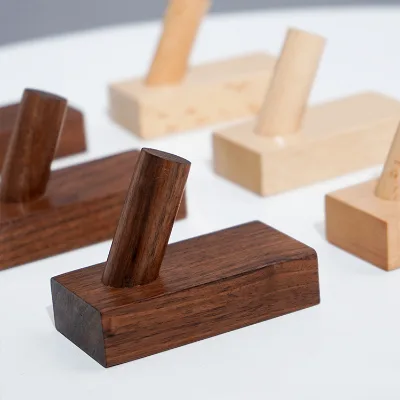 Natural Beech Wood Eco-Friendly Coat Rack with Single Wall Hook Mounted Wooden Clothing Hanger