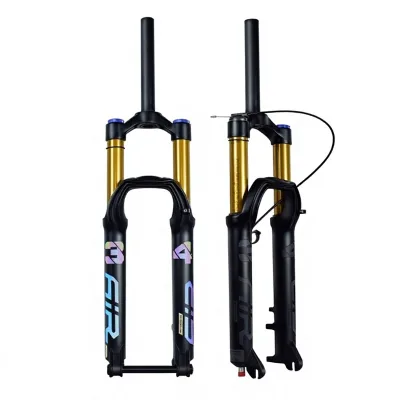 34mm Straight-Tube Mountain Bike Front Fork 26/27.5/29-Inch Bicycle Fork Damping 160mm Travel Quick-Release Steerer Tube