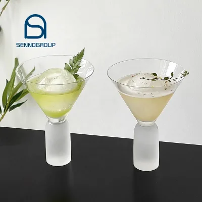 Creative Frosted Stem Martini Glasses Tea Cup Unbreakable Champagne Cocktail Glass for Bar Home Gift Wedding