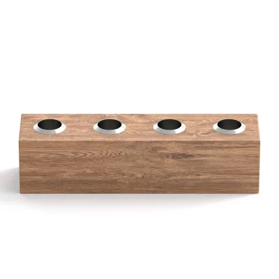 Vagrinders Modern Walnut Wood & Stainless Steel Cigar Accessories Gift Box with Herb Tools Wood Holder (Customizable)