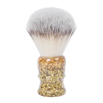 Dongmei Hot Sale Men Synthetic Hair Shaving Brush Shiny Gold Foil Resin Handle Shave Brushes Luxury Vegan Shaving Care Brush