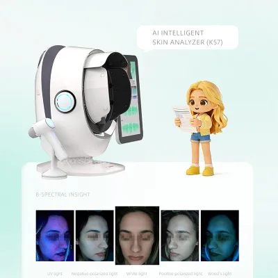 Professional 3D Facial K75 Skin Analyzer With UV Camera Scanner Digital Skin Scanner Machine Comprehensive Facial Wrinkle Test