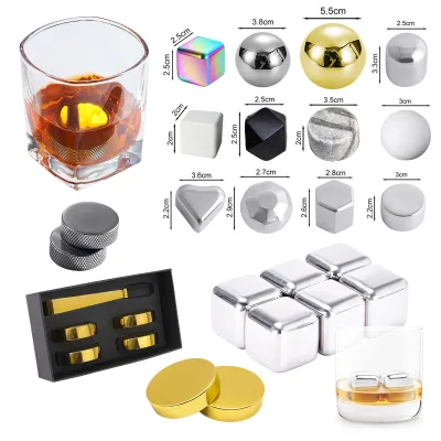 OEM ODM Stainless Steel Granite Basalt Soapstone Marble Dishwasher Safe Whiskey Stone Ice Cube Ice Stone