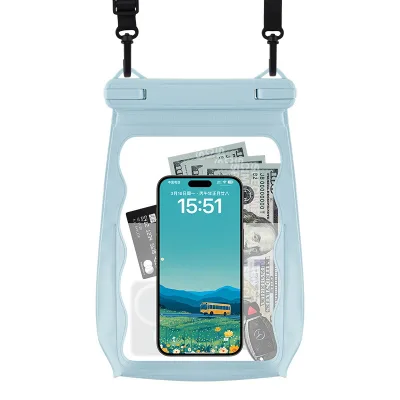 Large Capacity Waterproof Phone Bag Pouch with Adjustable Crossbody Lanyard Swimming Hiking for iPhone for Samsung