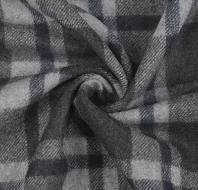Wholesale 6-% Wool 40% Poly Mix 600G/M Tweed Checked Bbend Plaid Tartan Woolen Fabric for Coats