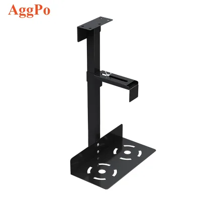 CPU Under Desk Mount Bracket, Rotating Heavy Duty Computer Tower Wall Mount, Adjustable Width Computer Case Holder, Black